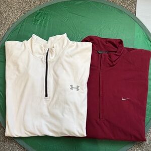 Bundle 😎Nike Red Quarter-Zip Pullover and White Underarms size XL